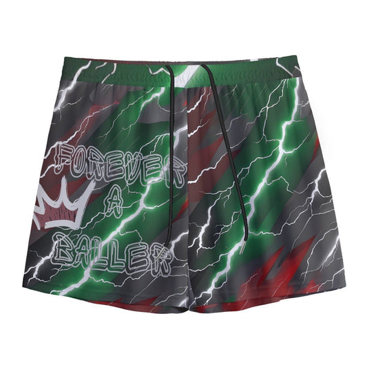 Forever a Baller Light ing Fast Basketball Shorts, Lightning Fast Above the Knee Sports Shorts, Above the Knee Basketball Shorts, Stylish Above the Knee Athletic Shorts, Sports Shorts for Women - Mighty Lifestyle