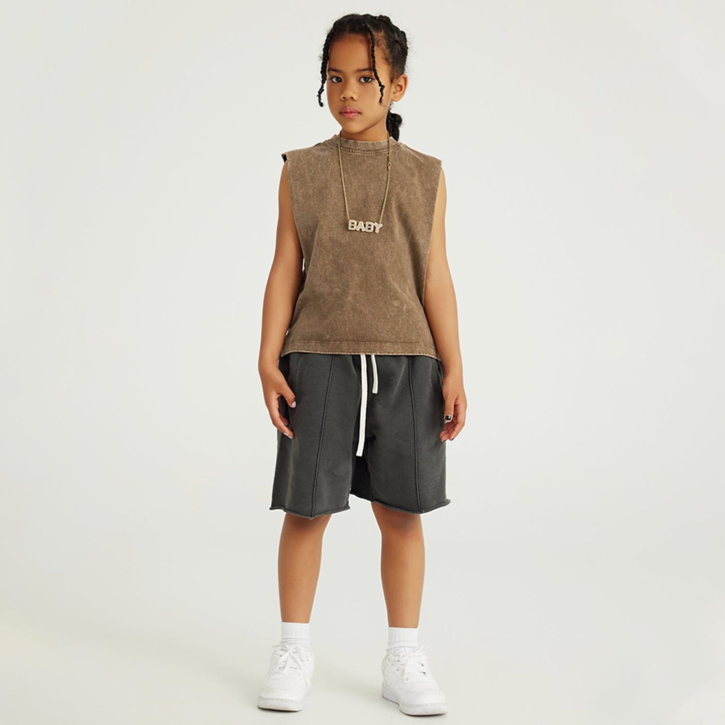 Forever A Baller We Get Buckets Youth Kids Sports Basketball Sleeveless Shirt Washed 100% Cotton Tank Top Mighty Lifestyle Basketball - Mighty Lifestyle