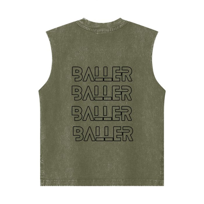 Forever A Baller We Get Buckets Youth Kids Sports Basketball Sleeveless Shirt Washed 100% Cotton Tank Top Mighty Lifestyle Basketball - Mighty Lifestyle