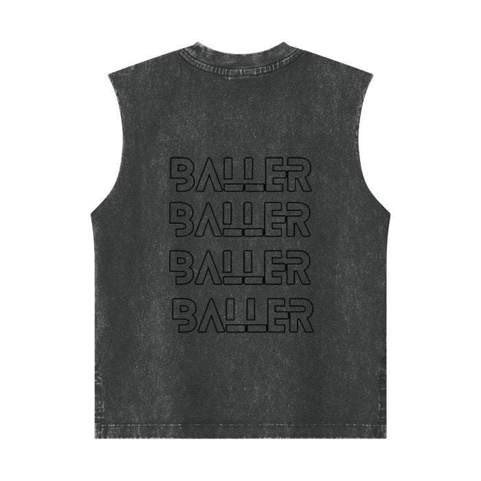 Forever A Baller We Get Buckets Youth Kids Sports Basketball Sleeveless Shirt Washed 100% Cotton Tank Top Mighty Lifestyle Basketball - Mighty Lifestyle