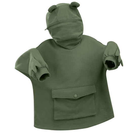 Froggie Hoodie | Harajuku Women Hoodie Frog Pullover Winter Sense Hooded Casual Sweatshirts Autumn Embroidery Loose Top Doll Decoration Hoodies - Mighty Lifestyle