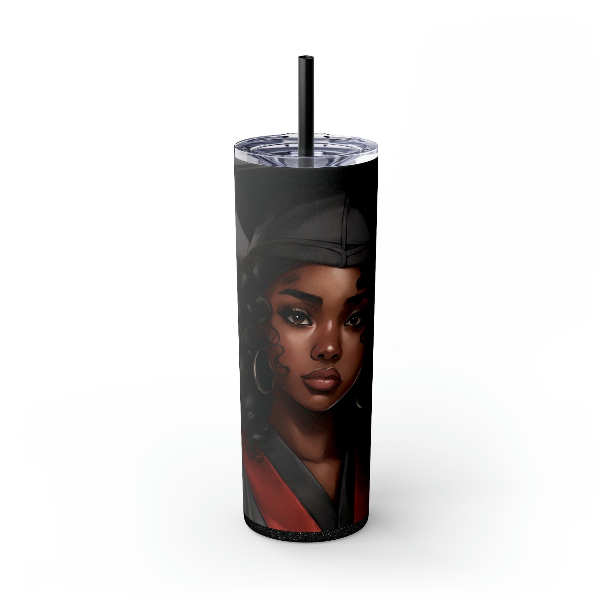 Graduate, Graduation, Brown Sugar, Melanin, Black Girl Magic, BIPOC, Gift for graduate, Tumbler Skinny Tumbler with Straw, 20oz - Mighty Lifestyle