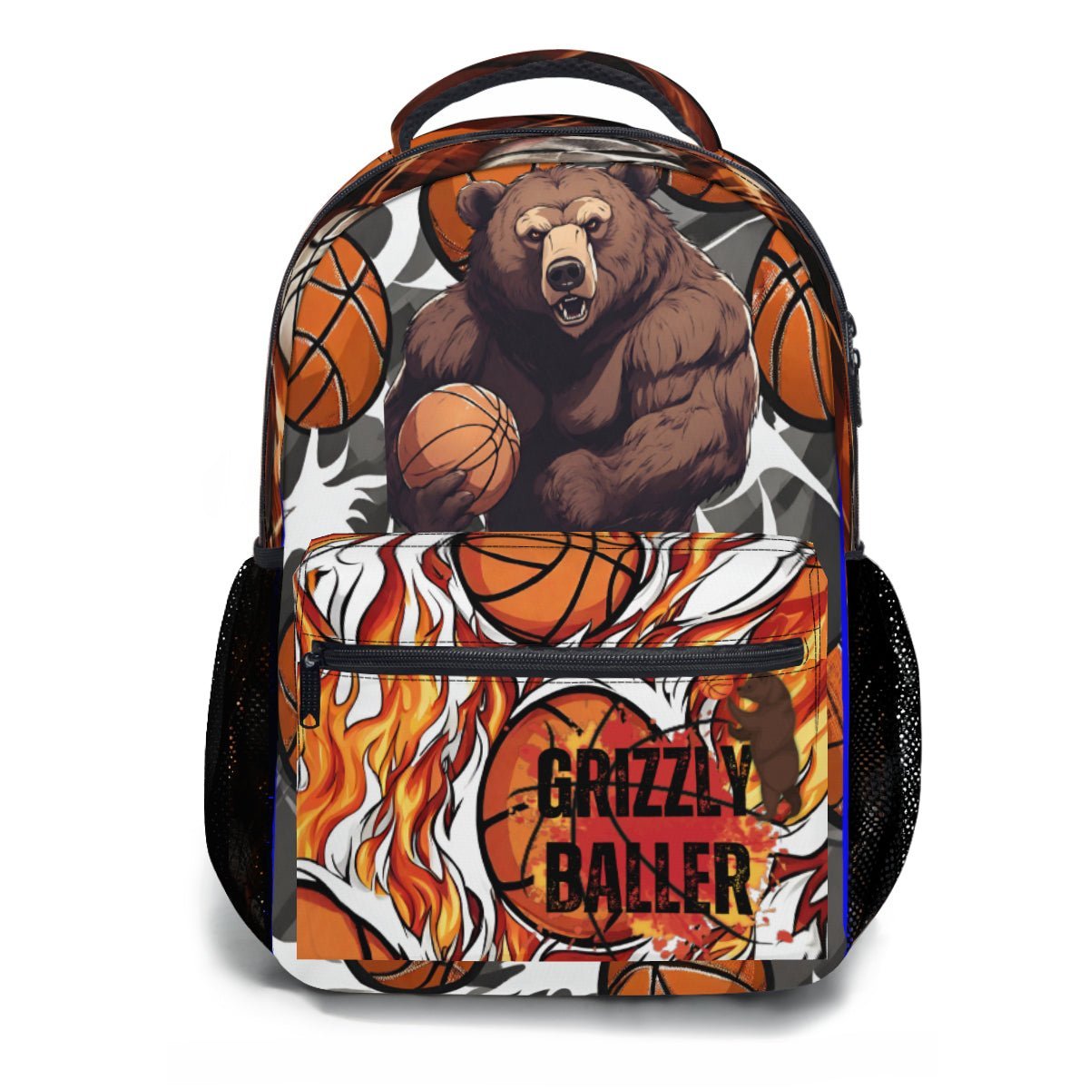 Grizzly Baller Backpack, Grizzly Baller School Bag, Grizzly Baller Bookbag, Grizzly Baller Carryon, Mighty Lifestyle Basketball Bag Gym Bag - Mighty Lifestyle