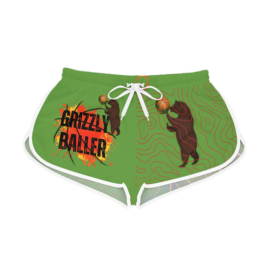 Grizzly Baller Flame Lightning Basketball Shorts Women's Relaxed Shorts (AOP) - Mighty Lifestyle