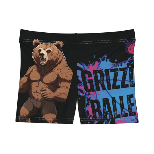 Grizzly Baller Volleyball Shorts, Cute Shorts, Comfortable Shorts, Volleyball Shorts, Sports Tights, Sports Shorts, Women's Shorts (AOP) - Mighty Lifestyle