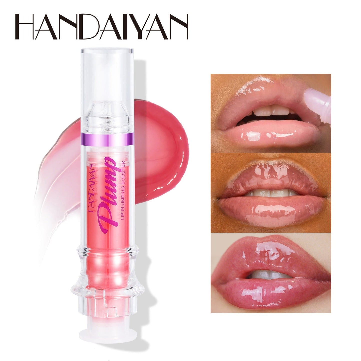 HANDAIYAN PLUMP & POUT Lip Plumping Booster Gloss, High Shine for Plumper Looking Lips,Extreme Shine Crystal Volume Lip Oil - Mighty Lifestyle