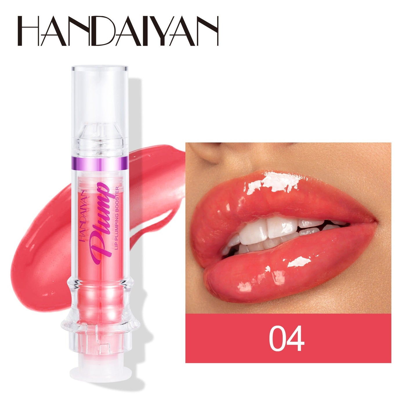 HANDAIYAN PLUMP & POUT Lip Plumping Booster Gloss, High Shine for Plumper Looking Lips,Extreme Shine Crystal Volume Lip Oil - Mighty Lifestyle