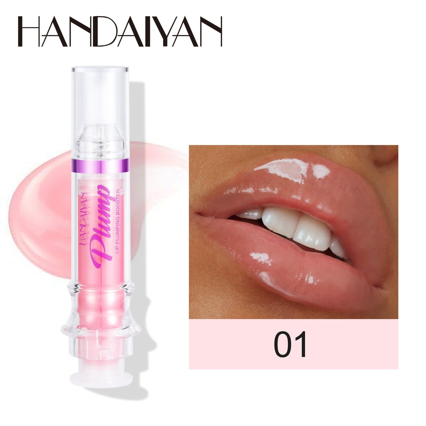 HANDAIYAN PLUMP & POUT Lip Plumping Booster Gloss, High Shine for Plumper Looking Lips,Extreme Shine Crystal Volume Lip Oil - Mighty Lifestyle