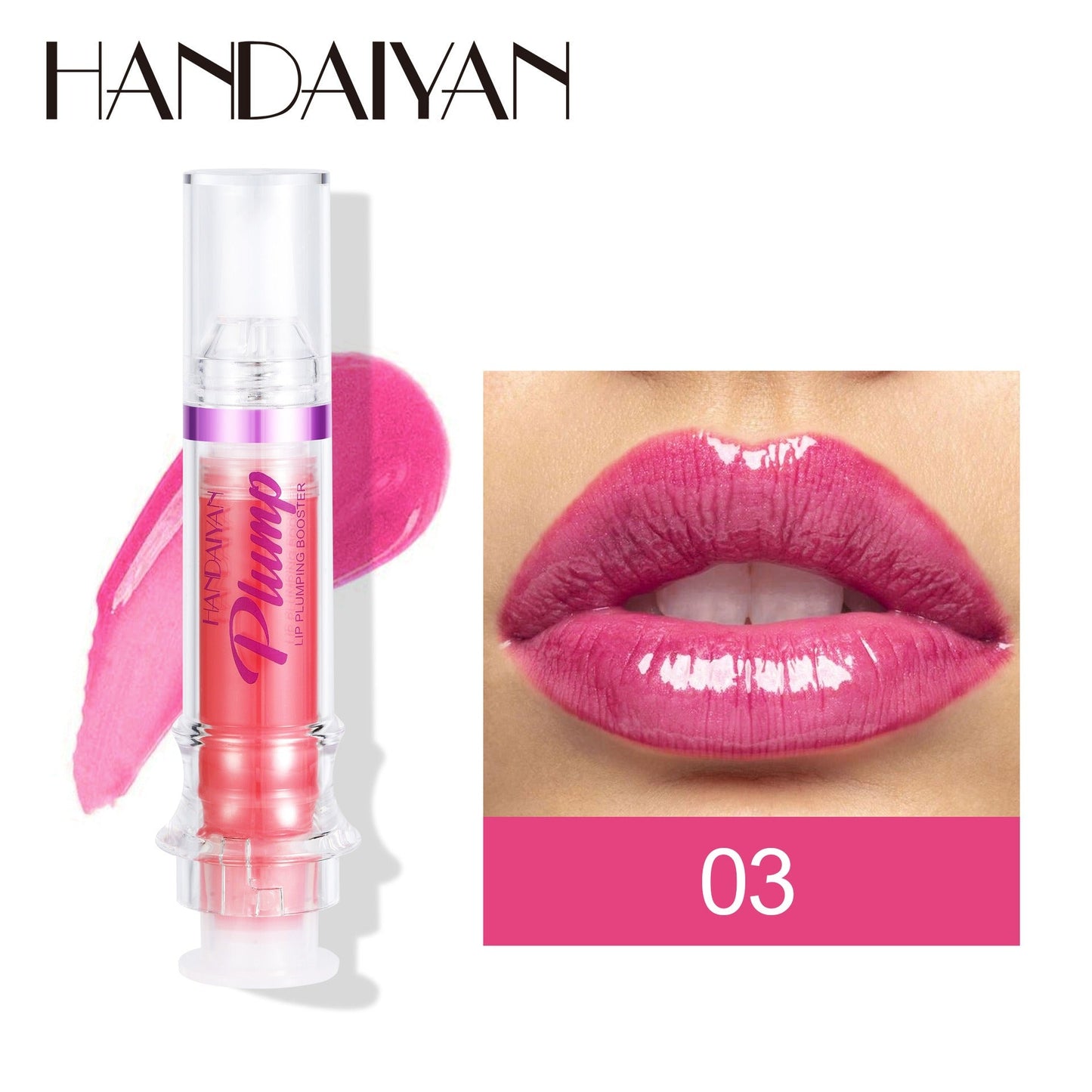 HANDAIYAN PLUMP & POUT Lip Plumping Booster Gloss, High Shine for Plumper Looking Lips,Extreme Shine Crystal Volume Lip Oil - Mighty Lifestyle