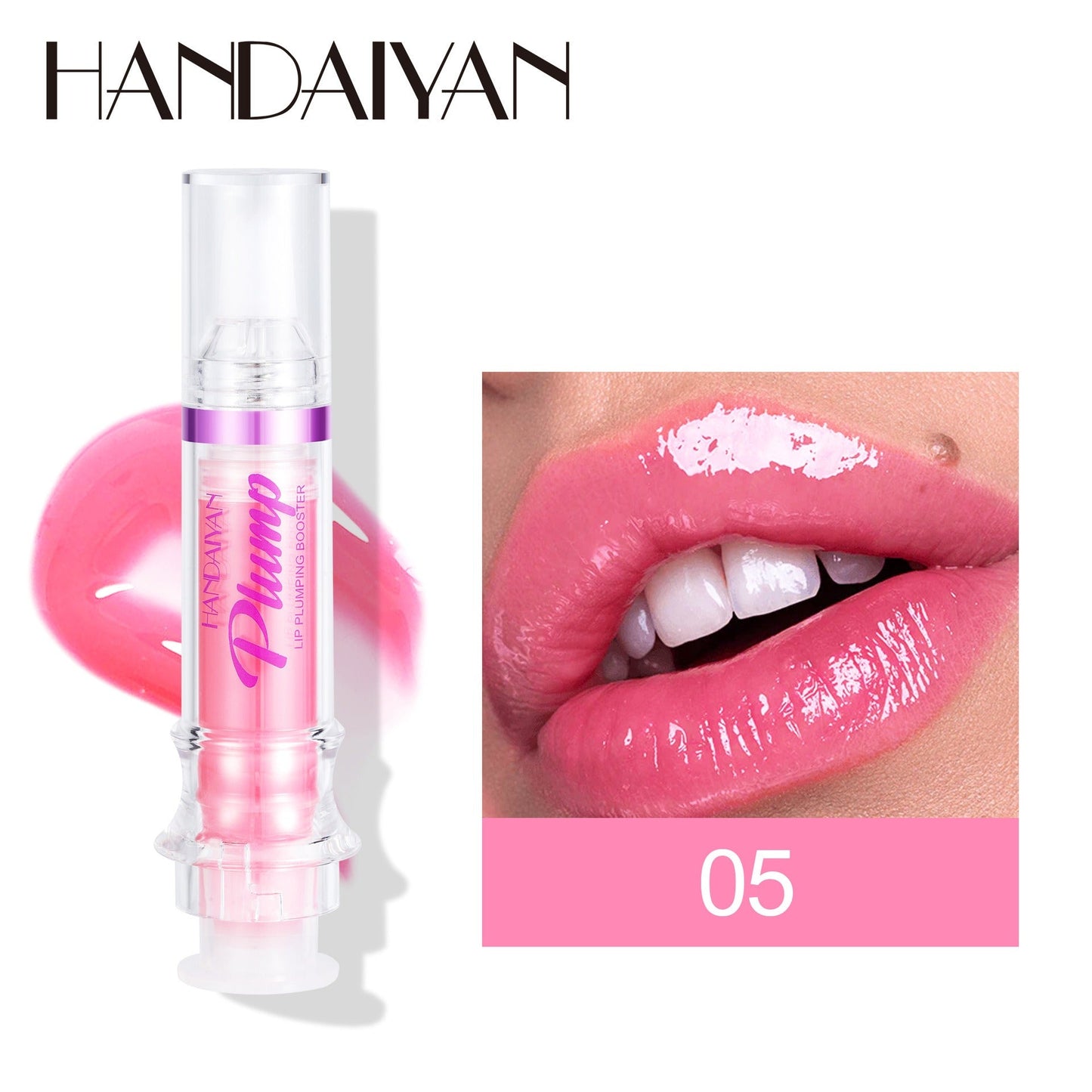 HANDAIYAN PLUMP & POUT Lip Plumping Booster Gloss, High Shine for Plumper Looking Lips,Extreme Shine Crystal Volume Lip Oil - Mighty Lifestyle