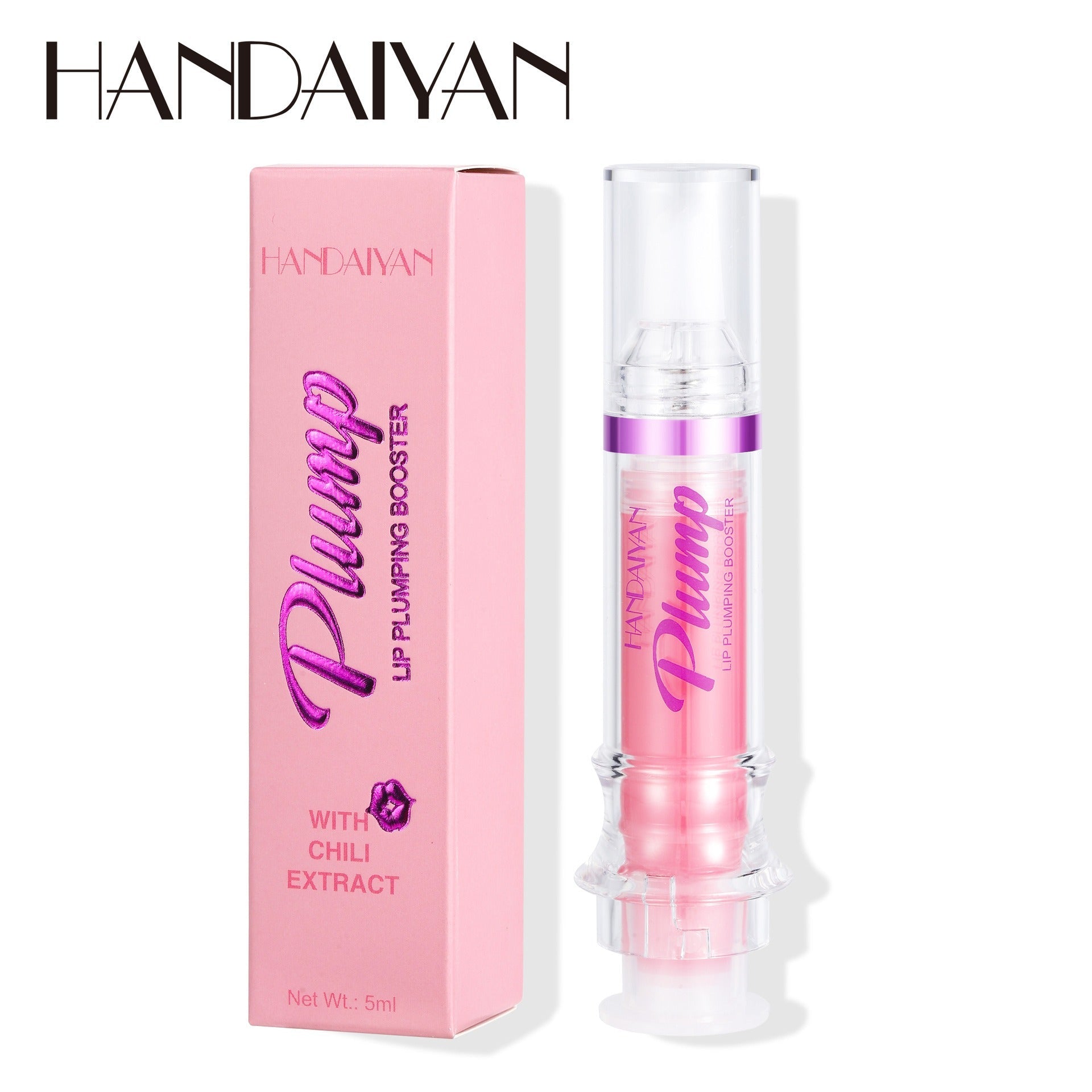 HANDAIYAN PLUMP & POUT Lip Plumping Booster Gloss, High Shine for Plumper Looking Lips,Extreme Shine Crystal Volume Lip Oil - Mighty Lifestyle