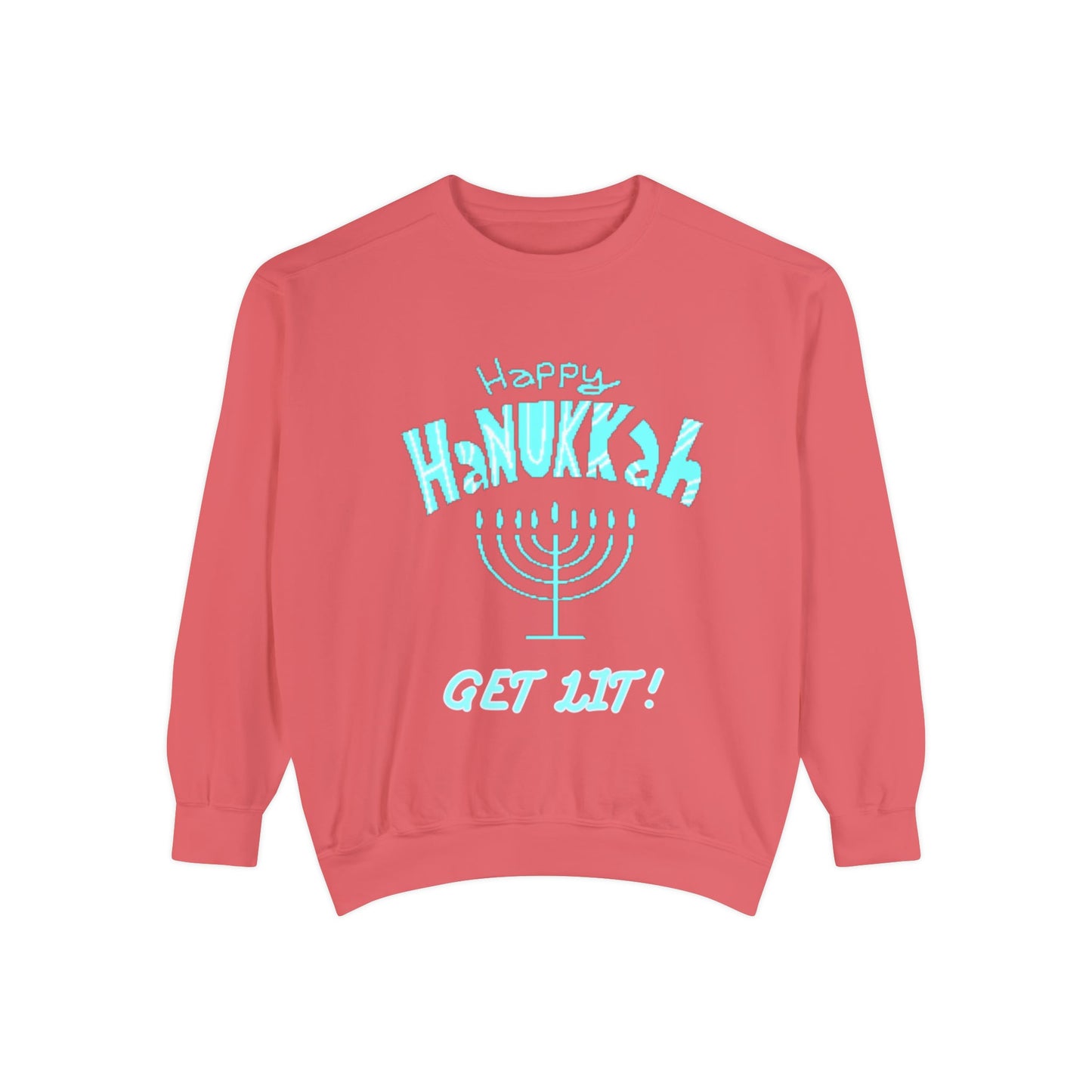 Hanukkah Sweater, Holiday, Hanukkah Season, Ugly Sweater, Sweater Party, Unisex Garment - Dyed Sweatshirt - Mighty Lifestyle