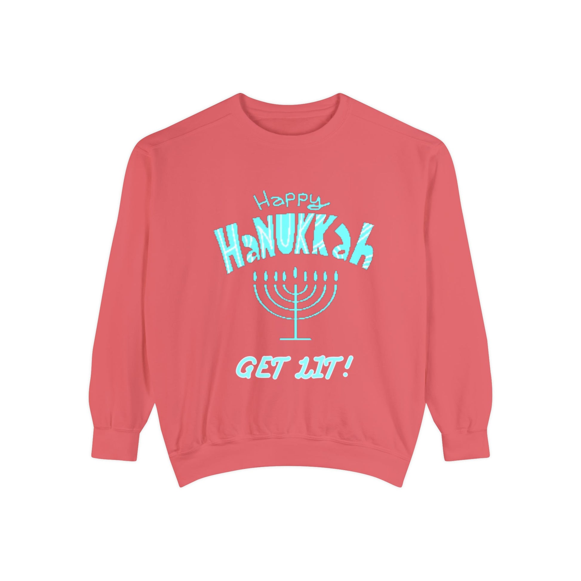 Hanukkah Sweater, Holiday, Hanukkah Season, Ugly Sweater, Sweater Party, Unisex Garment - Dyed Sweatshirt - Mighty Lifestyle