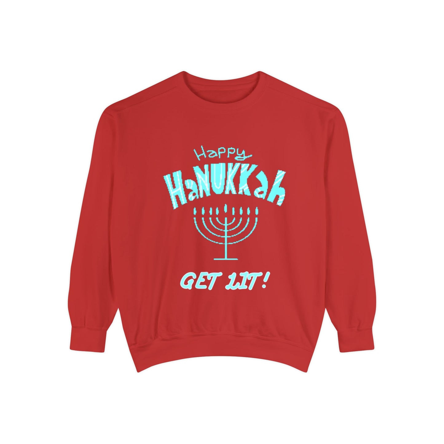 Hanukkah Sweater, Holiday, Hanukkah Season, Ugly Sweater, Sweater Party, Unisex Garment - Dyed Sweatshirt - Mighty Lifestyle