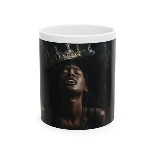 Her Authentic Crown | Modern Art | Queen Art Ceramic Mug, 11oz - Mighty Lifestyle