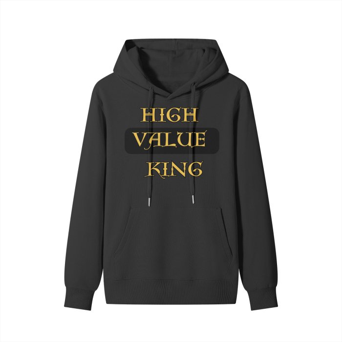 High Value King Black and Gold Hoodie HBCU Hoodie Culture Hoodie Classic Hoodie - Colors of Alpha Phi Alpha - Mighty Lifestyle