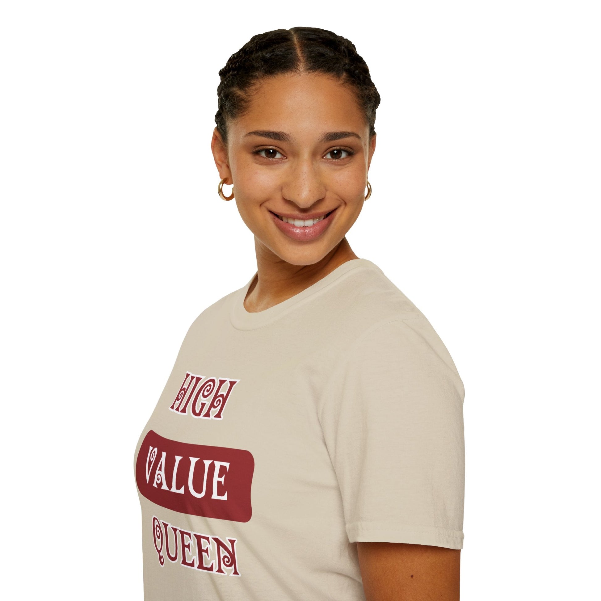 High Value Queen Crimson Shirt HBCU Culture Shirt Softstyle T-Shirt - Mighty Lifestyle