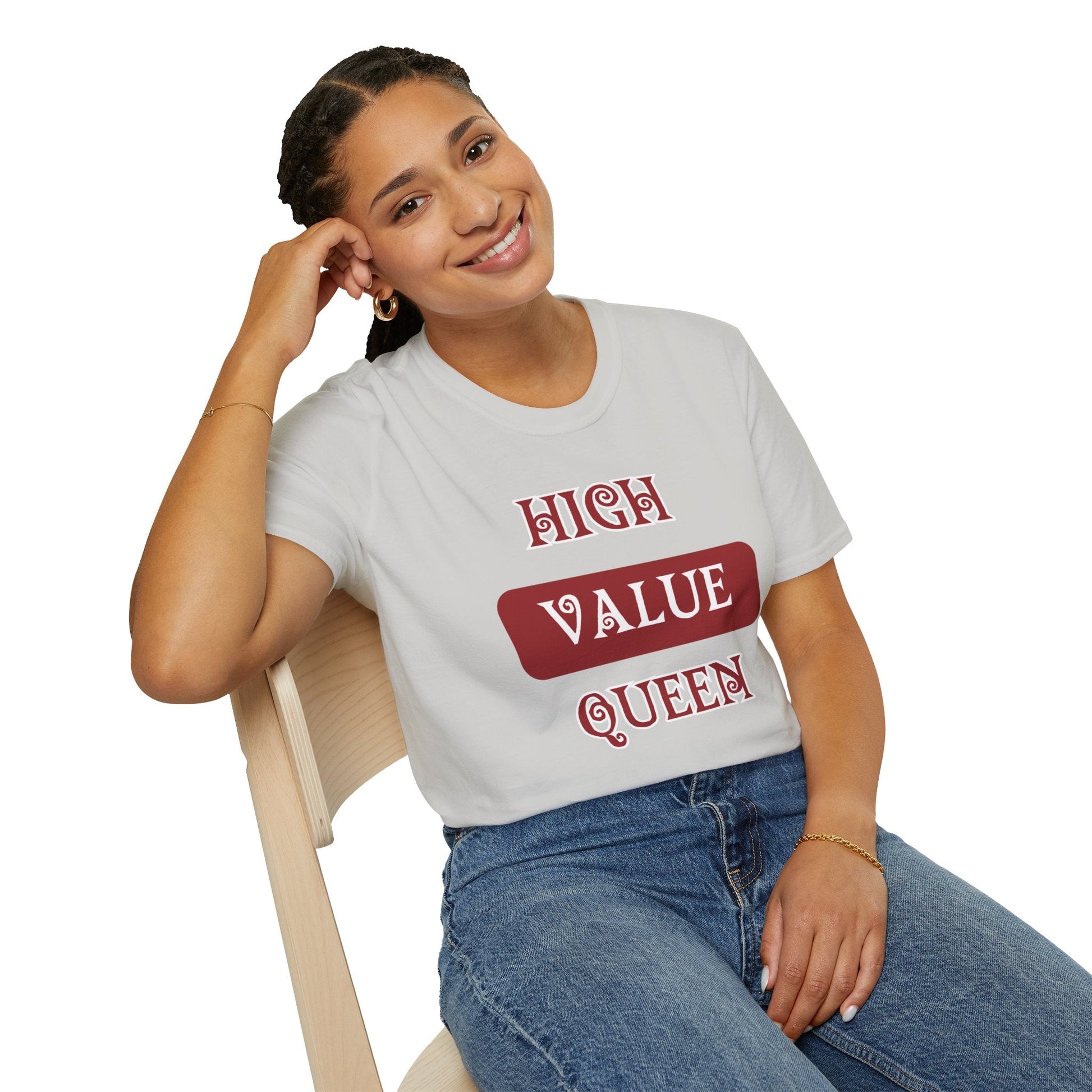 High Value Queen Crimson Shirt HBCU Culture Shirt Softstyle T-Shirt - Mighty Lifestyle