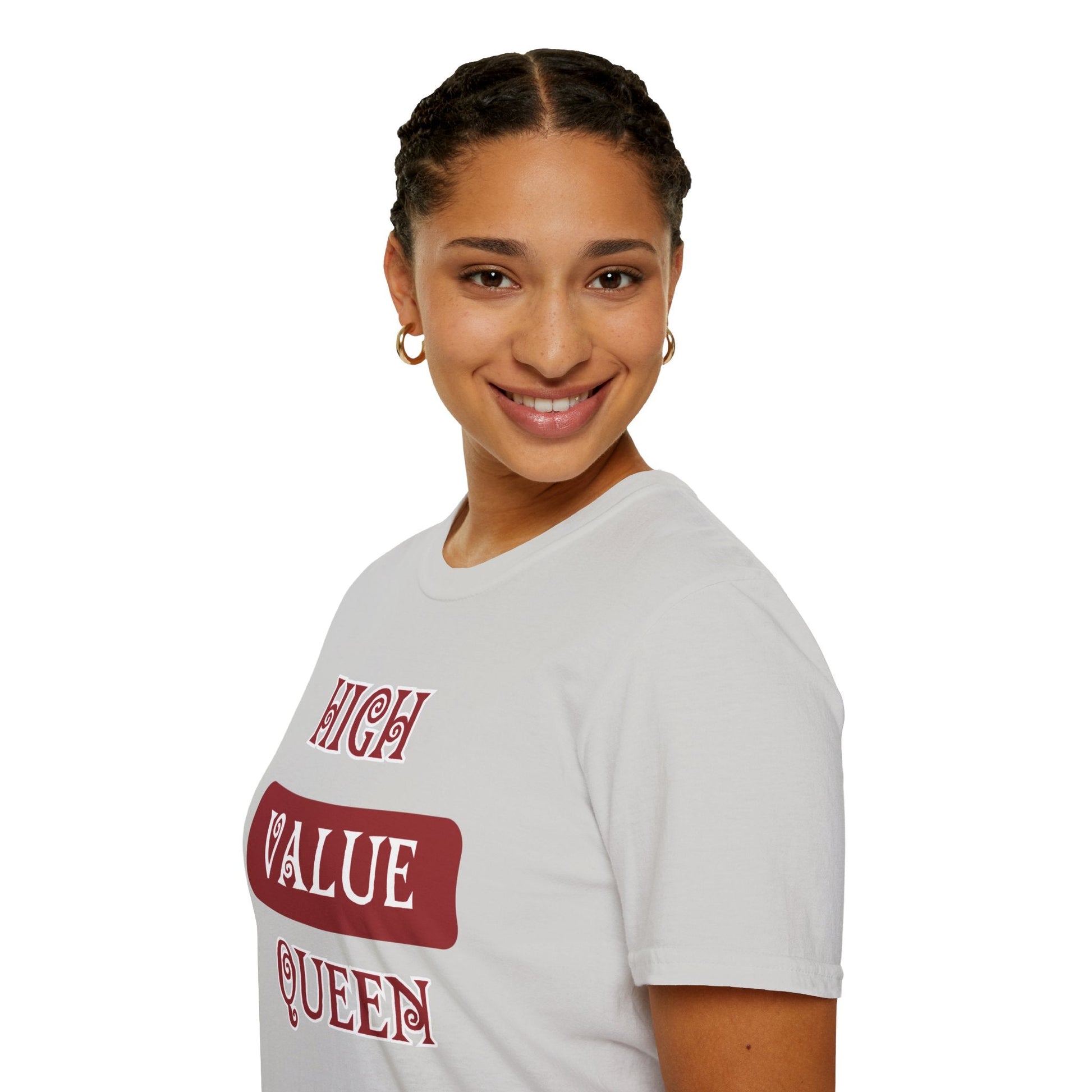 High Value Queen Crimson Shirt HBCU Culture Shirt Softstyle T-Shirt - Mighty Lifestyle