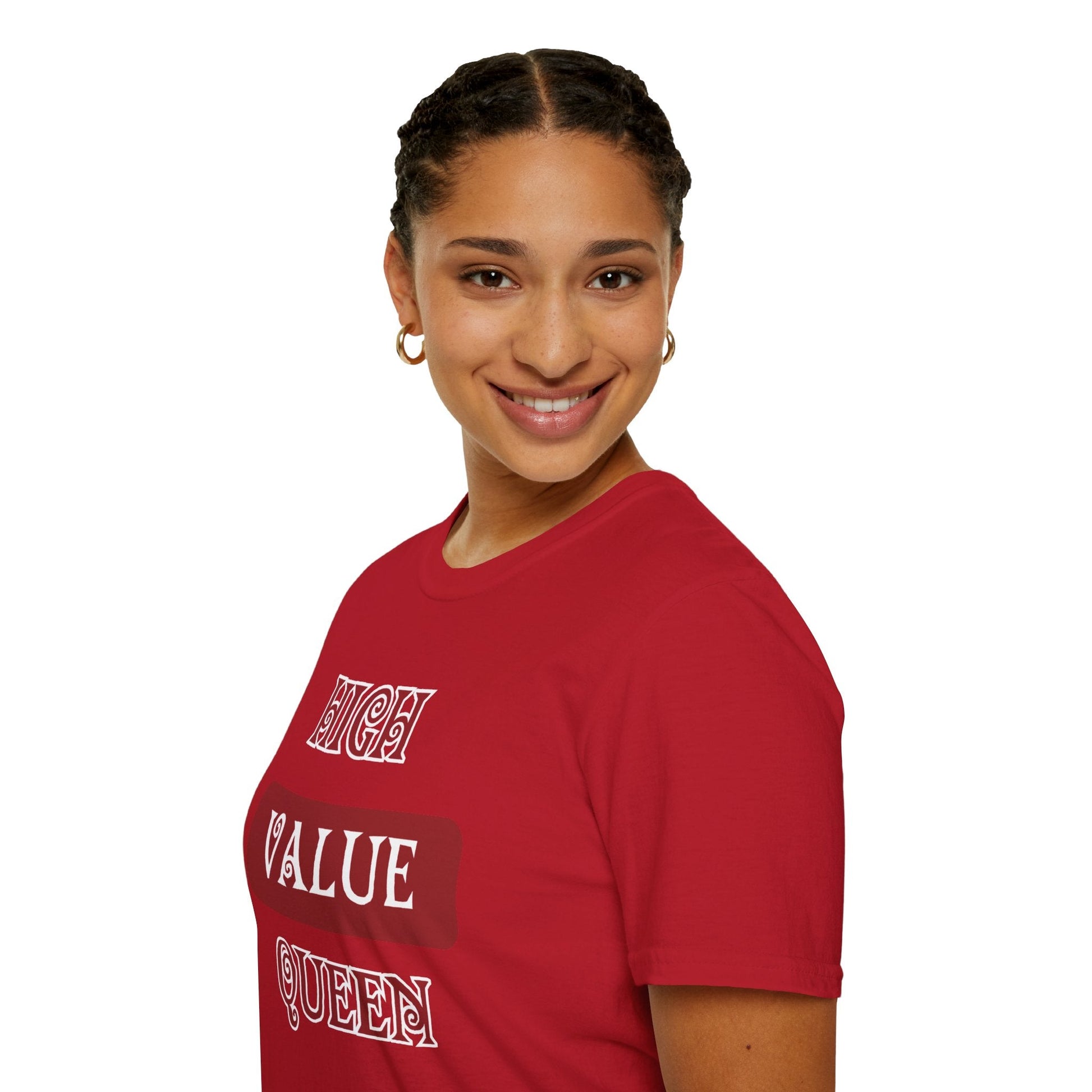 High Value Queen Crimson Shirt HBCU Culture Shirt Softstyle T-Shirt - Mighty Lifestyle