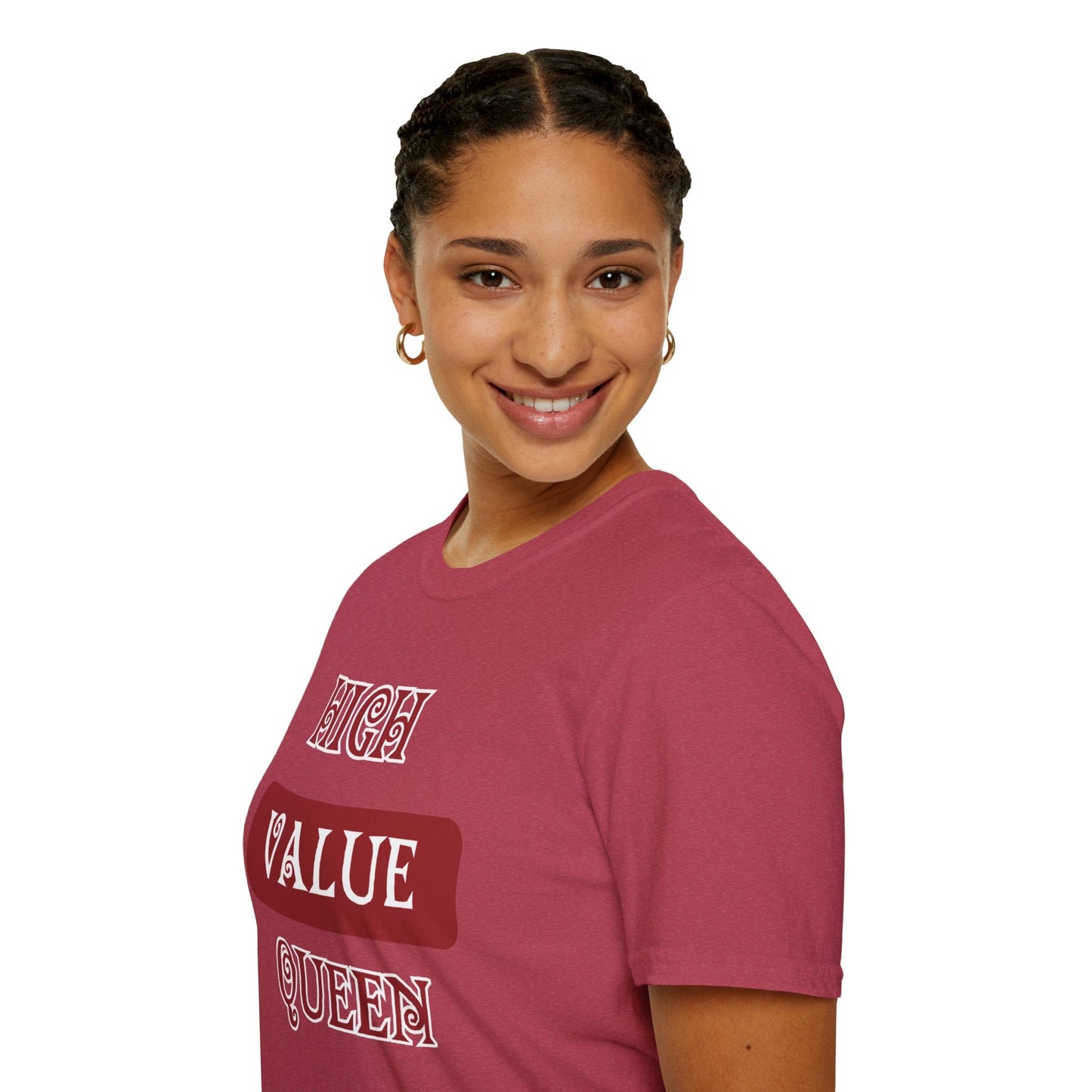 High Value Queen Crimson Shirt HBCU Culture Shirt Softstyle T-Shirt - Mighty Lifestyle