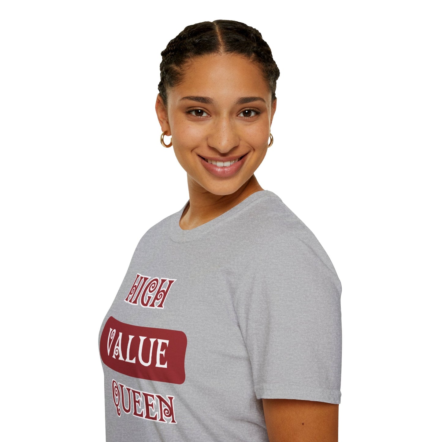 High Value Queen Crimson Shirt HBCU Culture Shirt Softstyle T-Shirt - Mighty Lifestyle