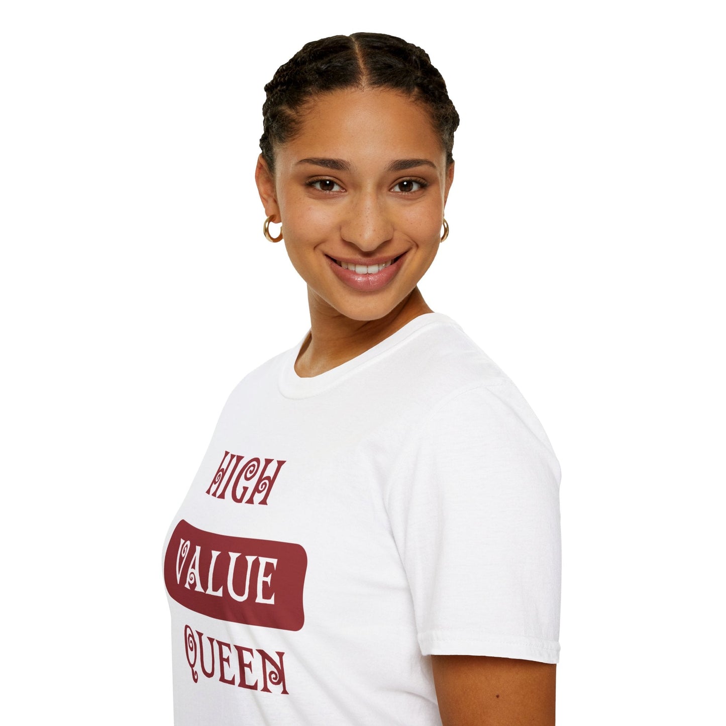 High Value Queen Crimson Shirt HBCU Culture Shirt Softstyle T-Shirt - Mighty Lifestyle