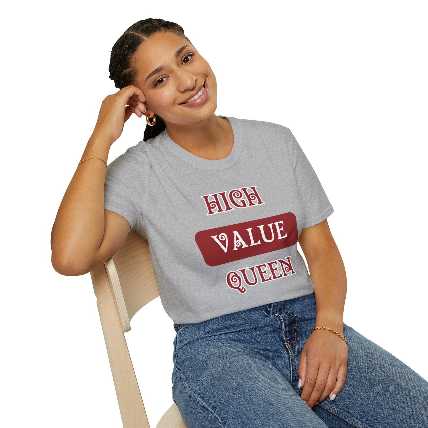 High Value Queen Crimson Shirt HBCU Culture Shirt Softstyle T-Shirt - Mighty Lifestyle