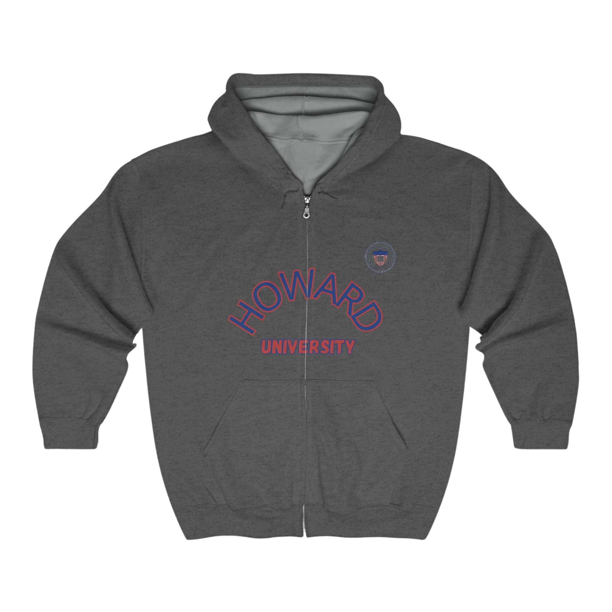 Howard University, H, HBCU Football, HomeComing, Class HBCU Football, Black Excellence, Unisex Heavy Blend™ Full Zip Hooded Sweatshirt - Mighty Lifestyle