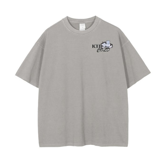 Iced Cold Mighty Lifestyle Streetwear Unisex Drop Shoulder Stone Wash T-Shirt - Mighty Lifestyle