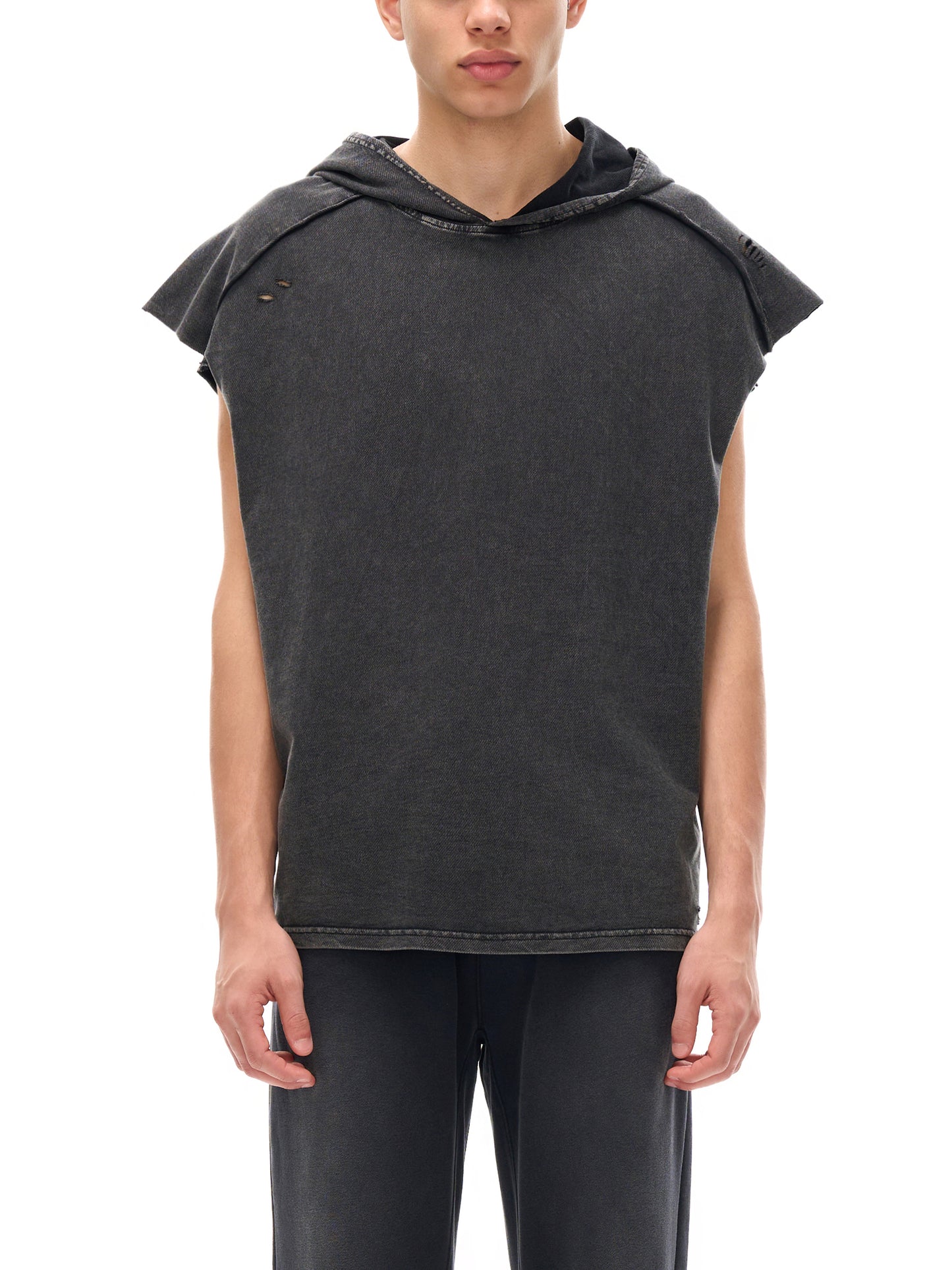 ML “For His Glory” Snow Washed Boxy Hooded Tank Top – Unisex Faith-Based Sleeveless Streetwear for Fall, Spring & Summer Christian Apparel