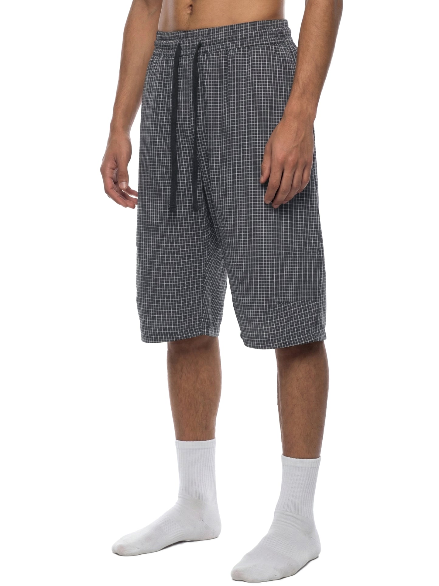 Royal Unisex Plaid Loose Capri Shorts