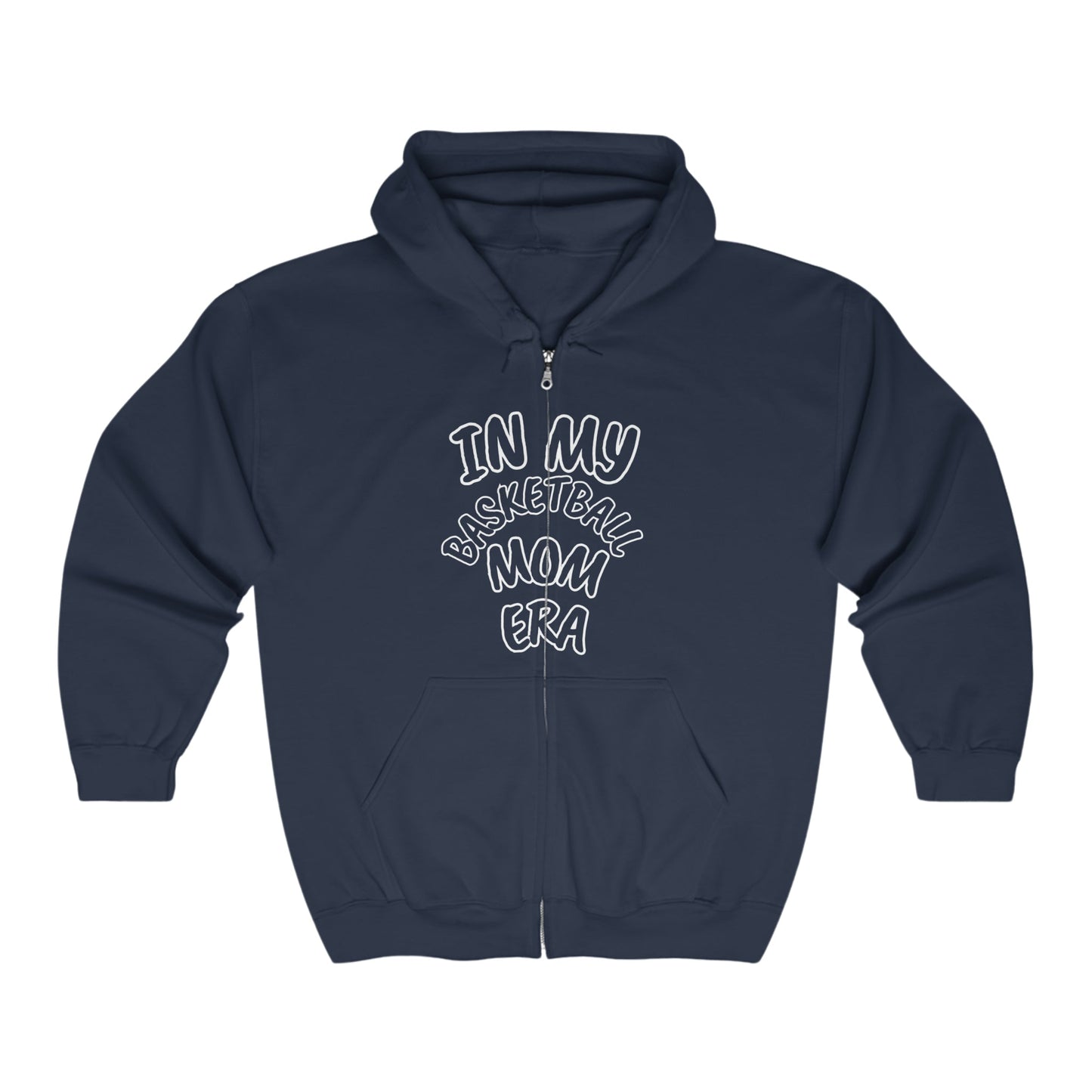 In My Basketball Mom Era | Hoodie for Mothers and Grandmothers for Basketball | Heavy Blend™ Full Zip Hooded Sweatshirt | Mighty Lifestyle Basketball - Mighty Lifestyle