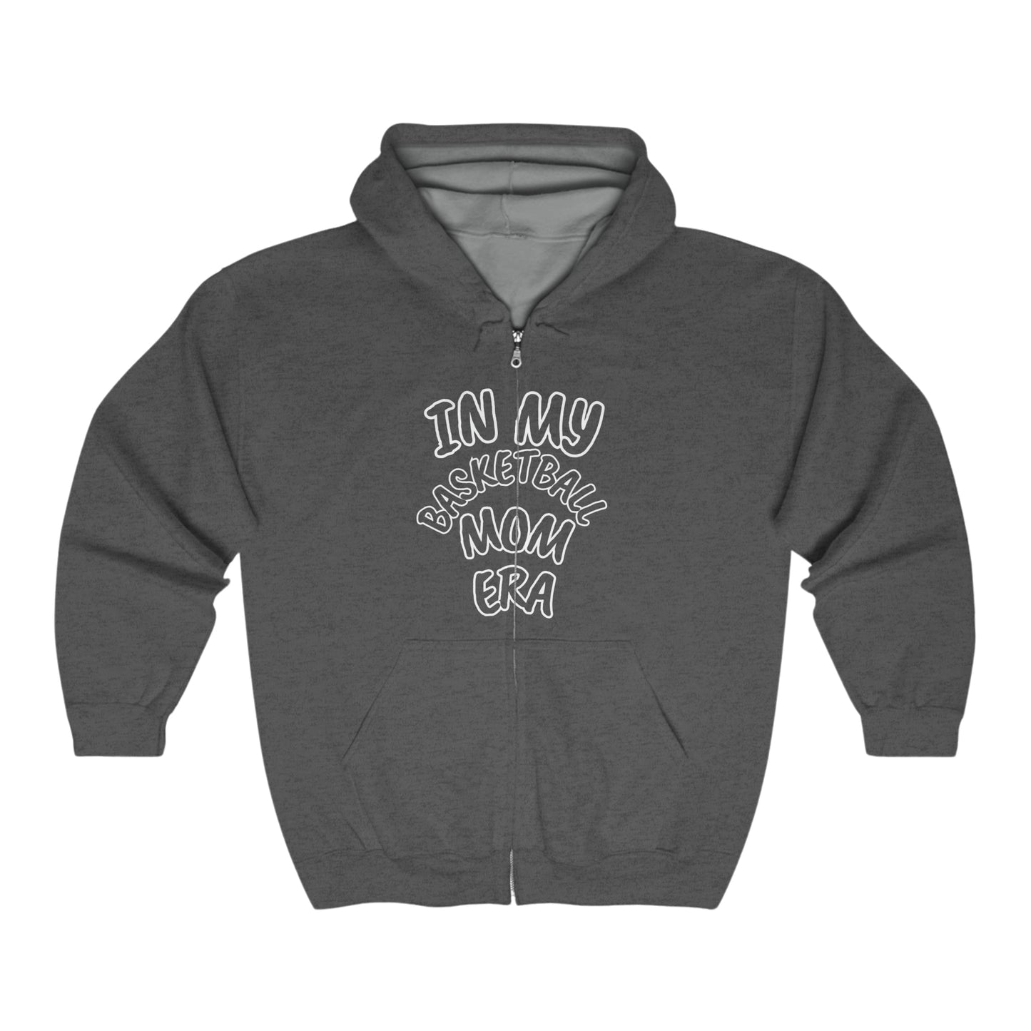 In My Basketball Mom Era | Hoodie for Mothers and Grandmothers for Basketball | Heavy Blend™ Full Zip Hooded Sweatshirt | Mighty Lifestyle Basketball - Mighty Lifestyle