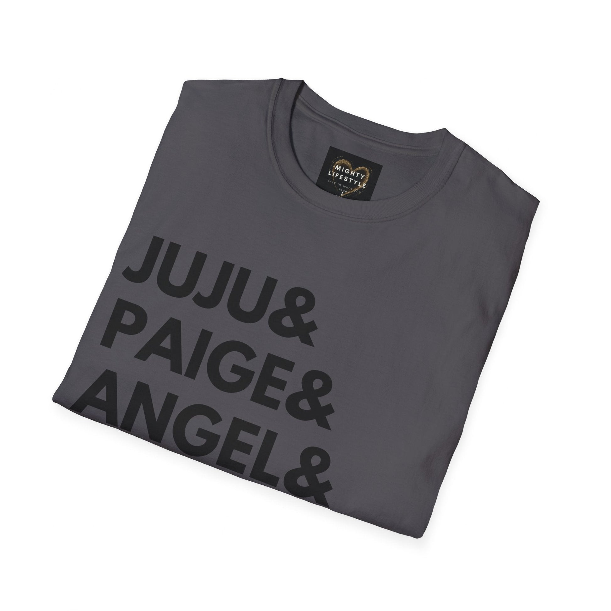 Juju, Paige, Angel and Caitlin | Women's Basketball Shirt | Basketball Tee | Sports Shirt | Gift for Baller | Baller Shirt | Mighty Lifestyle | Softstyle T-Shirt - Mighty Lifestyle