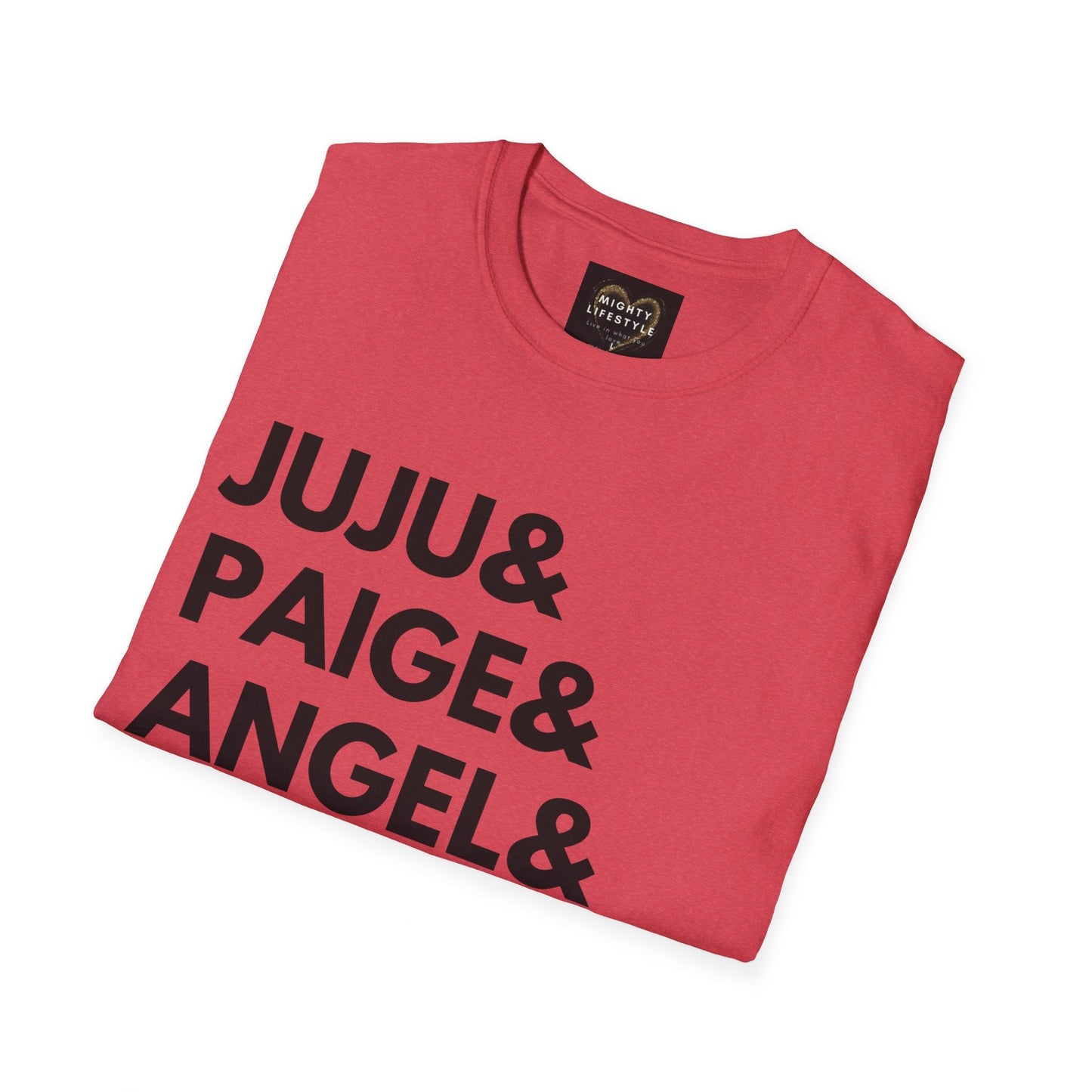 Juju, Paige, Angel and Caitlin | Women's Basketball Shirt | Basketball Tee | Sports Shirt | Gift for Baller | Baller Shirt | Mighty Lifestyle | Softstyle T-Shirt - Mighty Lifestyle