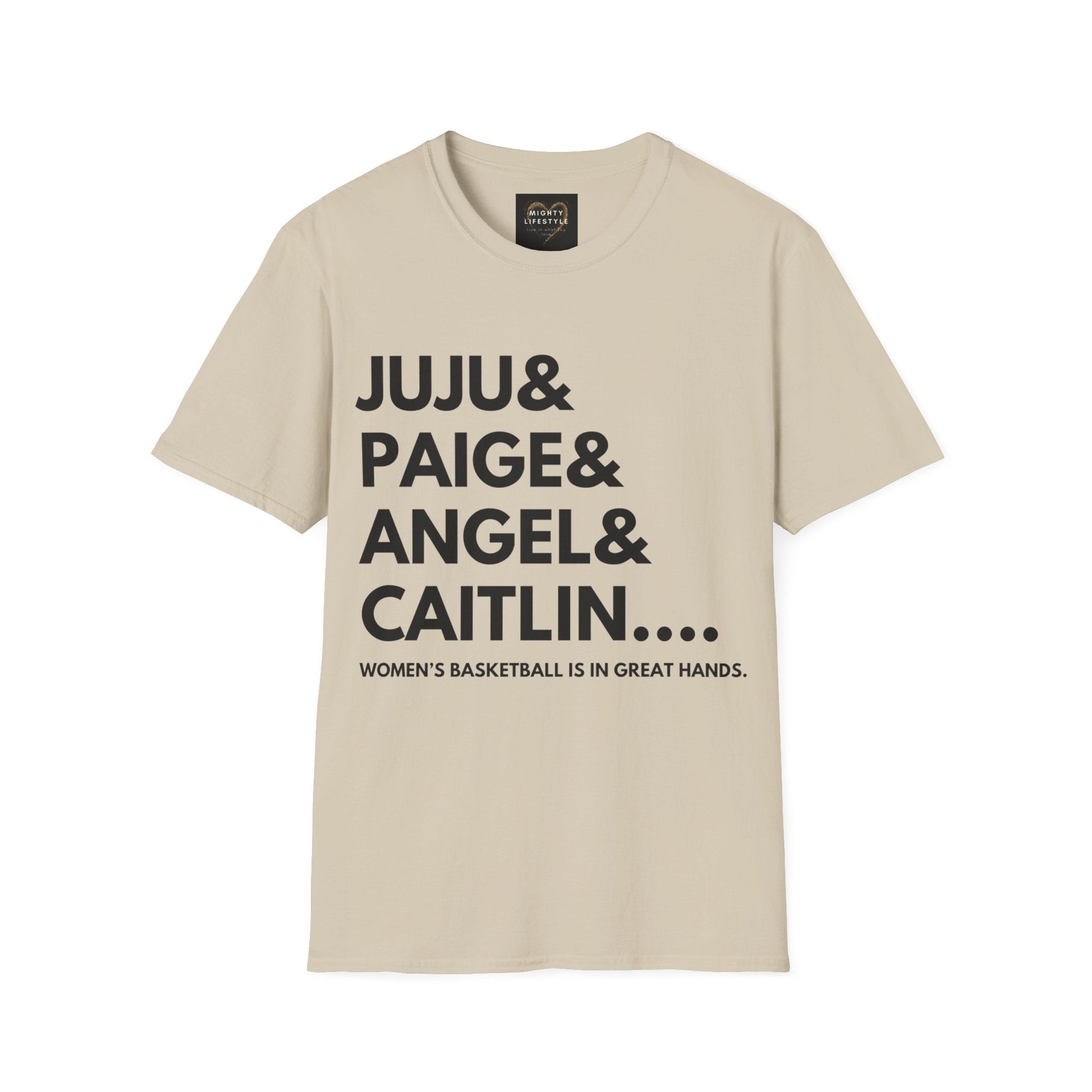 Juju, Paige, Angel and Caitlin | Women's Basketball Shirt | Basketball Tee | Sports Shirt | Gift for Baller | Baller Shirt | Mighty Lifestyle | Softstyle T-Shirt - Mighty Lifestyle