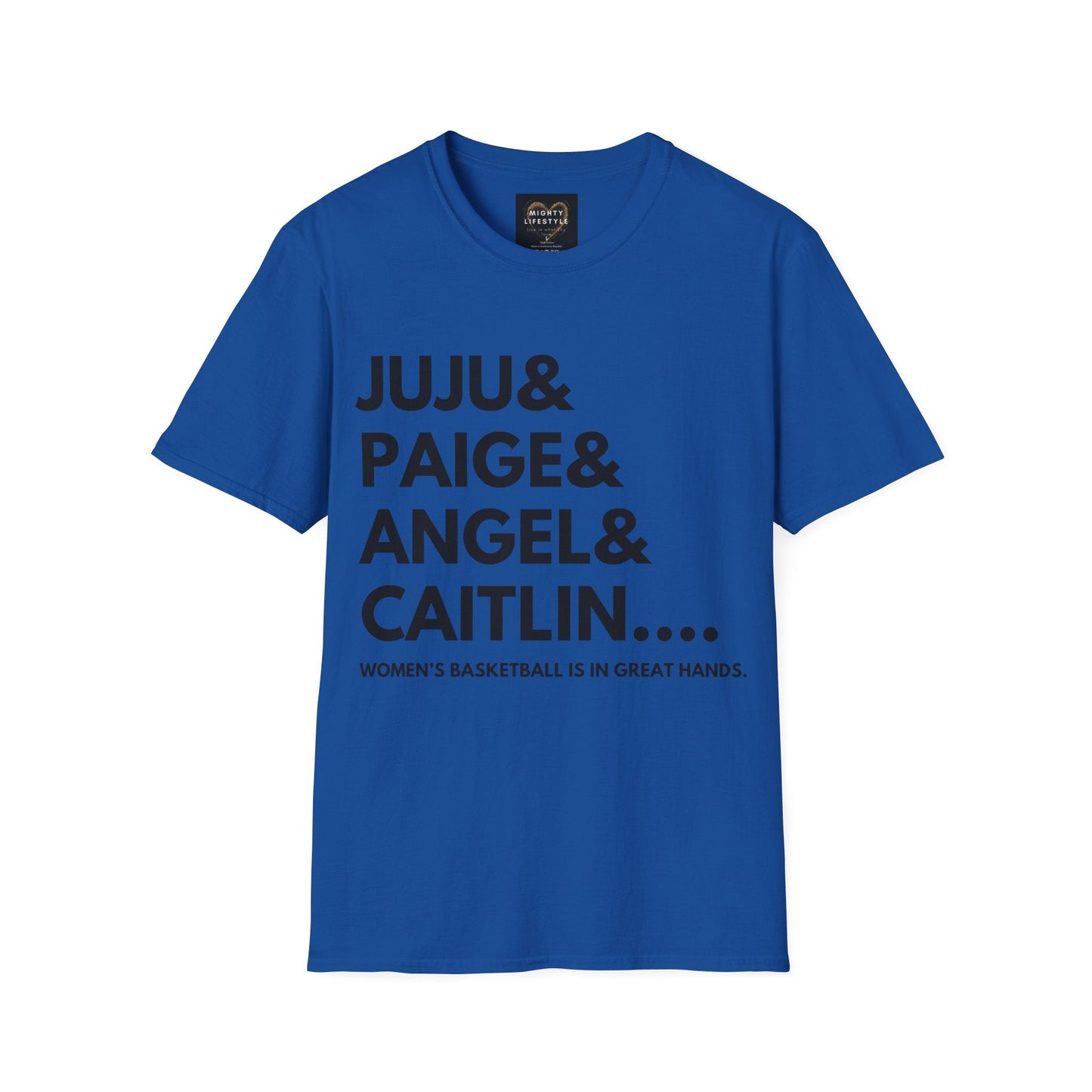 Juju, Paige, Angel and Caitlin | Women's Basketball Shirt | Basketball Tee | Sports Shirt | Gift for Baller | Baller Shirt | Mighty Lifestyle | Softstyle T-Shirt - Mighty Lifestyle