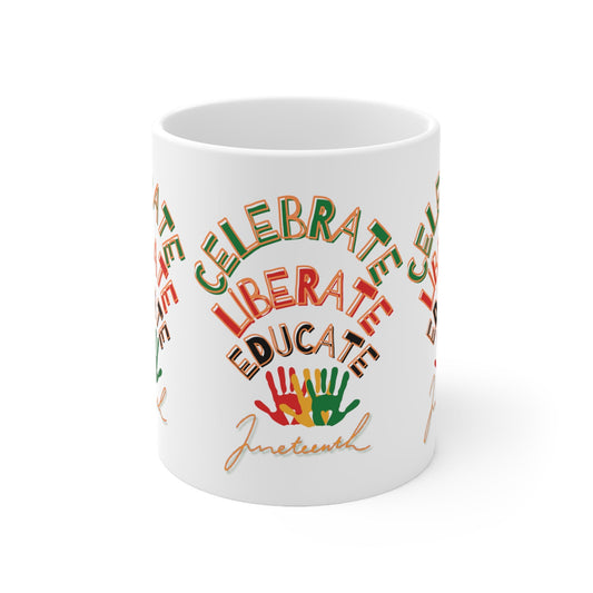 Juneteenth Celebrate Elevate Mug, Mug for Juneteenth, Black History Mug, Mug for the Culture, Gift for Black History, Gift for Juneteenth - Mighty Lifestyle