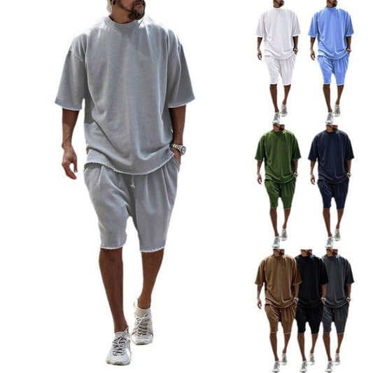 Leonard Shorts Set for Men | Cruise Outfit | Vacation Outfit | Sports Casual Loose Short Sleeved Shirt & Shorts | Trendy Men’s Clothing | Minimalist Outfit - Mighty Lifestyle