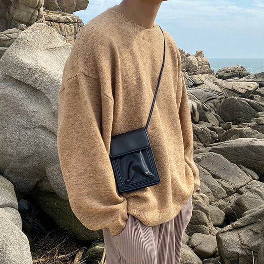 Men's Small Shoulder Bag | All - Match Shoulder Bag Messenger Bag Male Ins Style Casual Backpack Student Japanese Mobile Phone Bag - Mighty Lifestyle