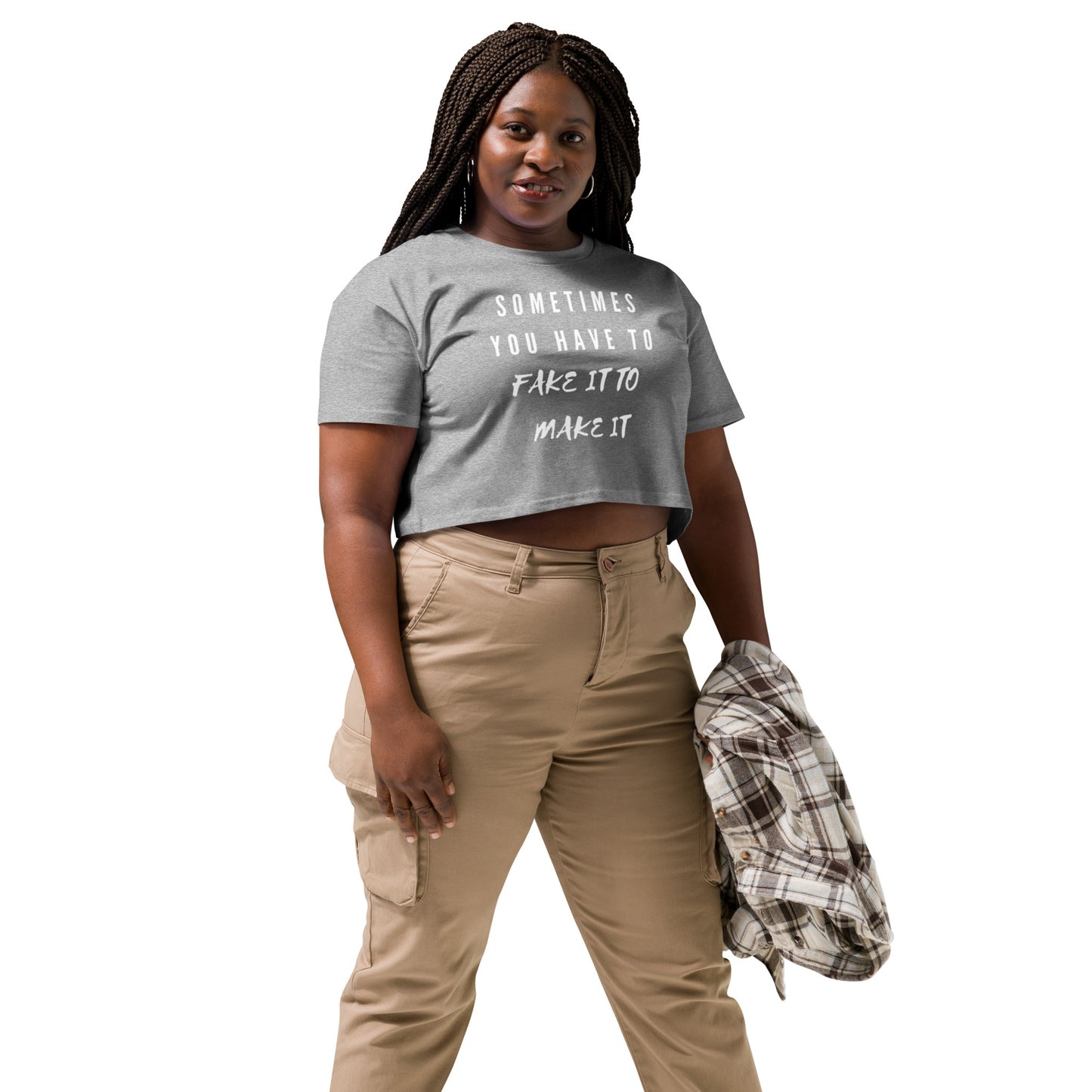 Mighty Lifestyle Sometimes You Have to Fake It to Make it Women’s crop top