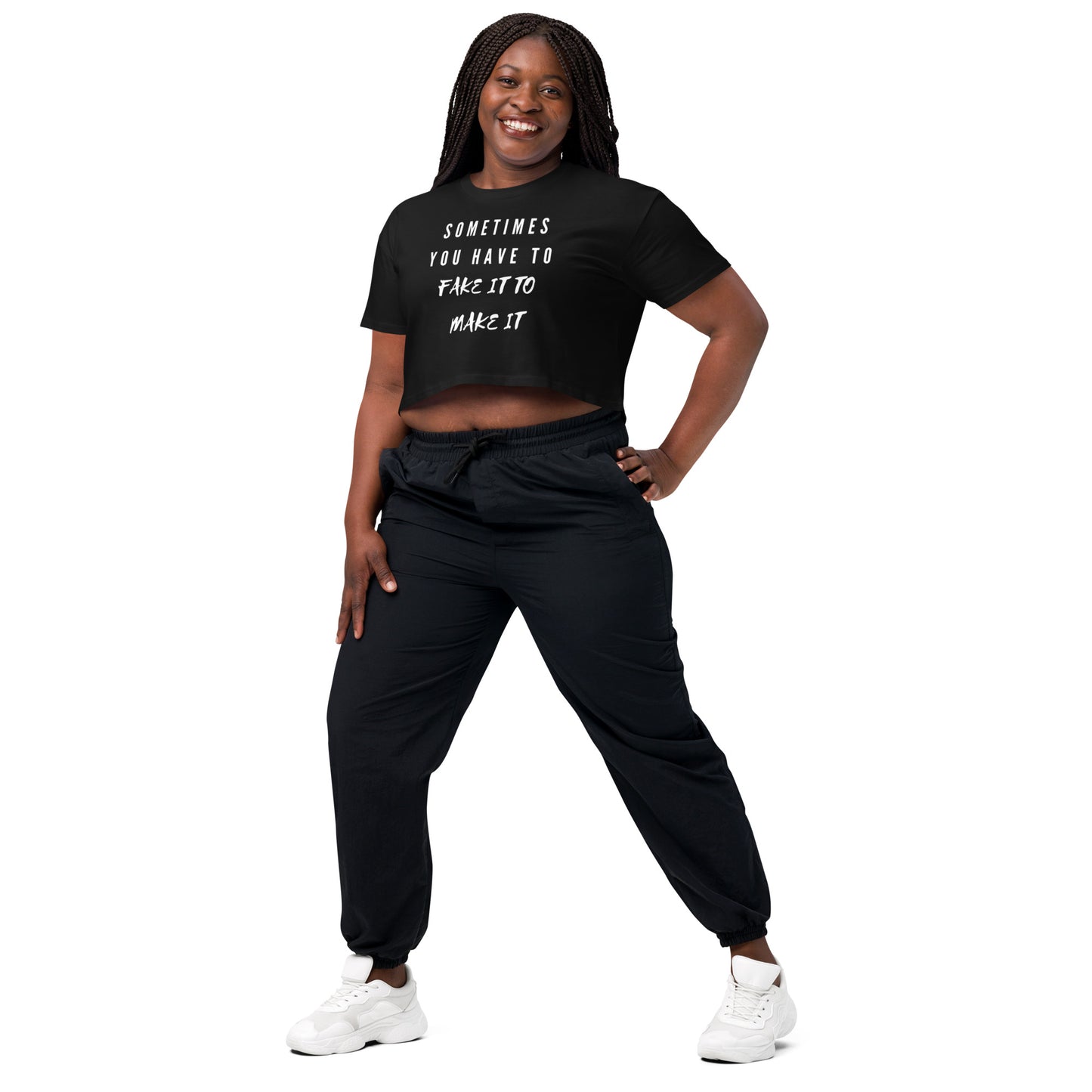 Mighty Lifestyle Sometimes You Have to Fake It to Make it Women’s crop top