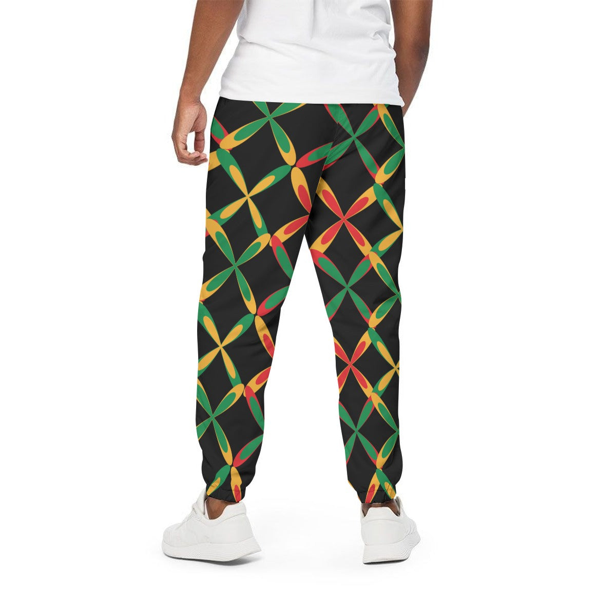 Printed Red Yellow Green Black  Unisex Pants | 310GSM Cotton