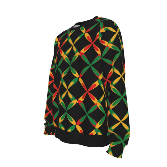 Printed Red Yellow Green Black Men's Sweater