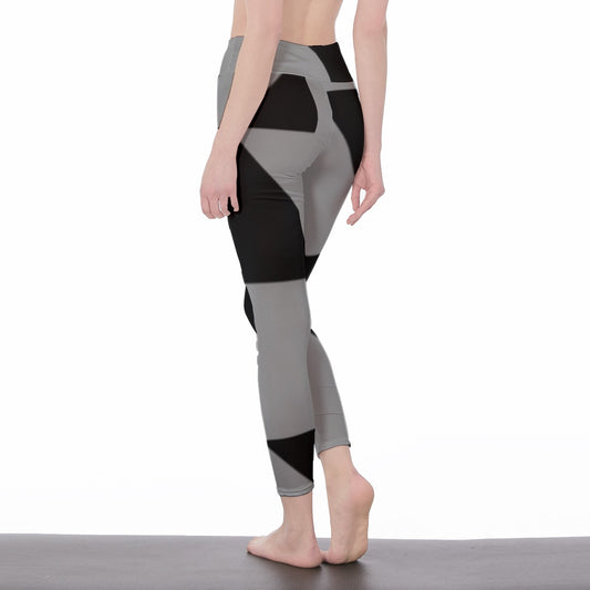 Zorro Gray and Black Women's High Waist Leggings | Side Stitch Closure