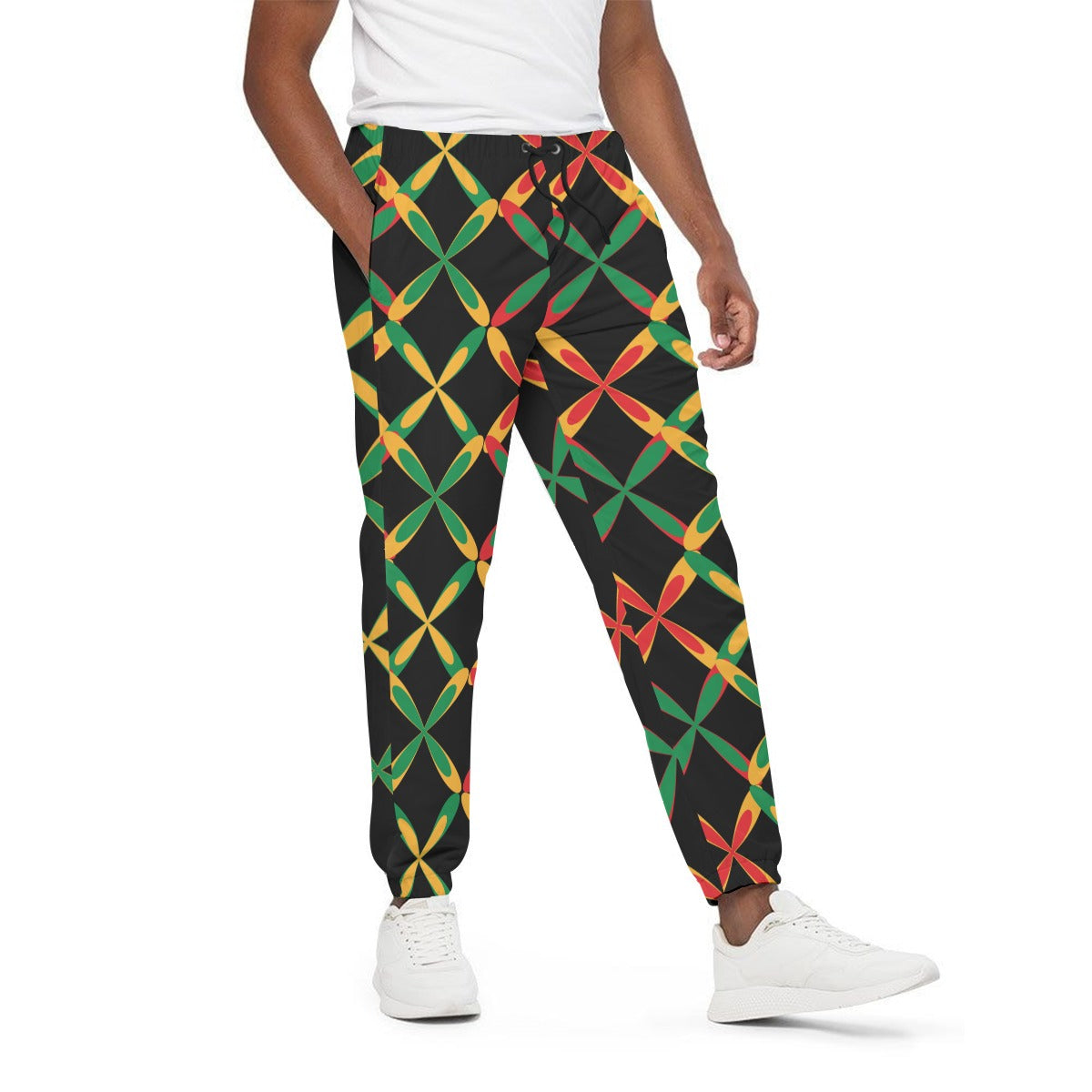 Printed Red Yellow Green Black  Unisex Pants | 310GSM Cotton