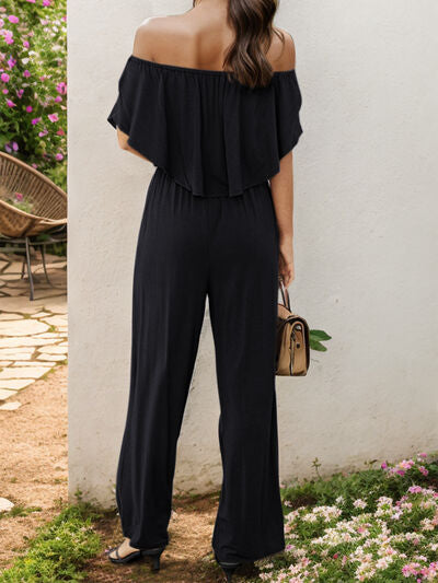 Mighty Lifestyle The Jumper Off-Shoulder Wide Leg Jumpsuit