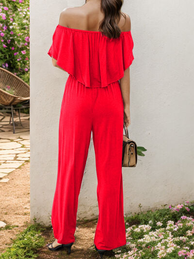 Mighty Lifestyle The Jumper Off-Shoulder Wide Leg Jumpsuit